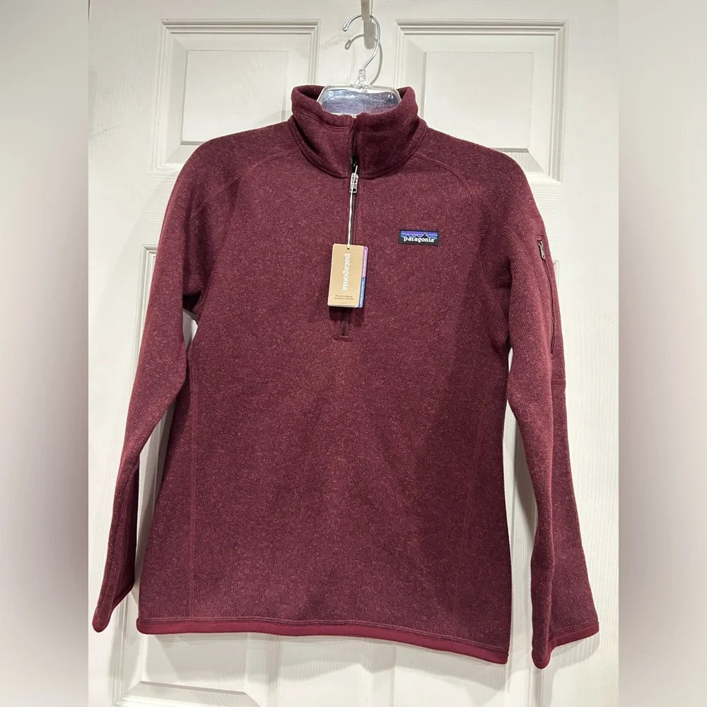 Patagonia Women's XS Better Sweater 1/4 Zip Pullover Chicory Dark Red NWT - Picture 1 of 7